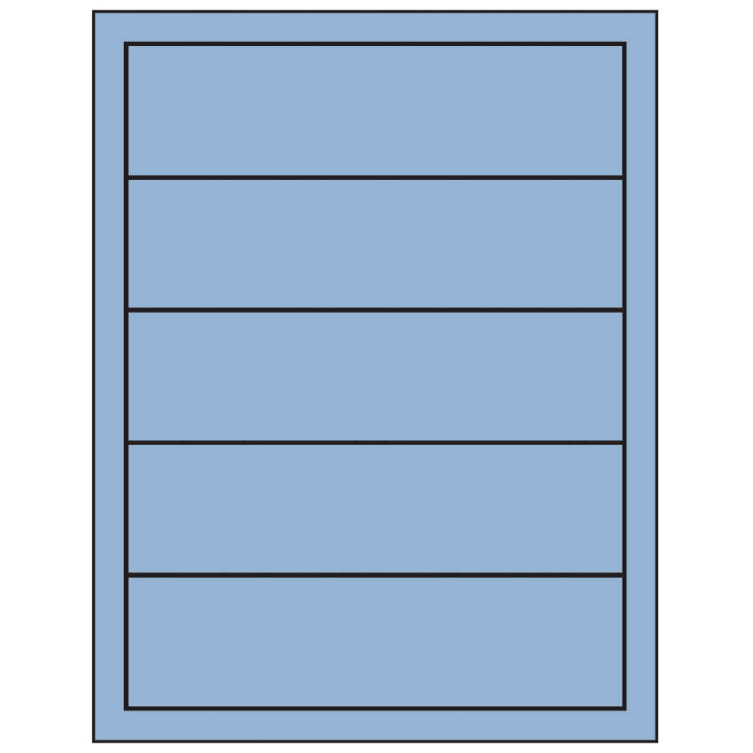 7.5" x 2" Pastel Blue Rectangular Sheet Labels