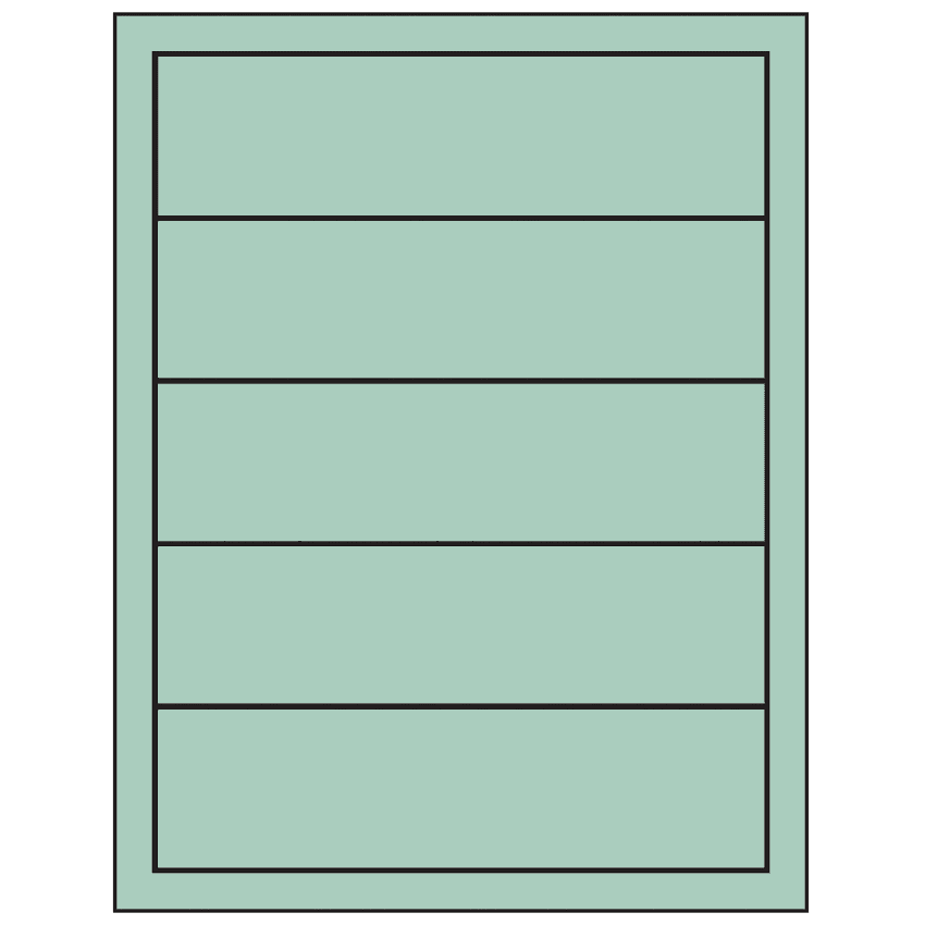 7.5" x 2" Pastel Green Rectangular Sheet Labels