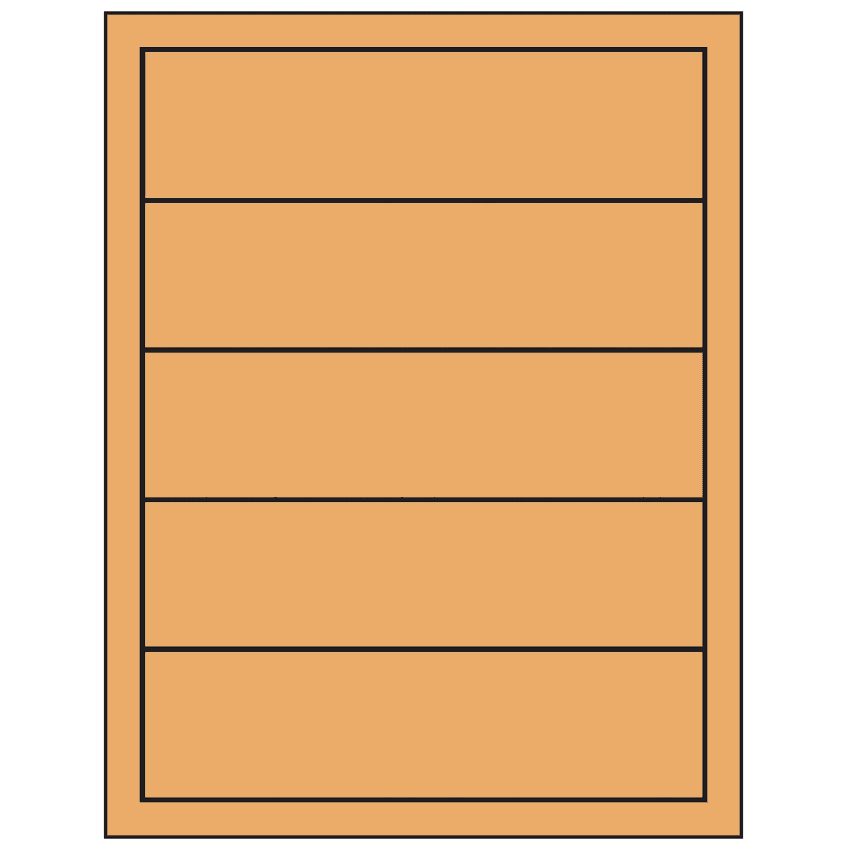 7.5" x 2" Pastel Orange Rectangular Sheet Labels