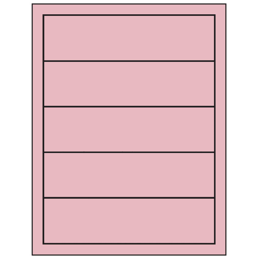 7.5" x 2" Pastel Pink Rectangular Sheet Labels