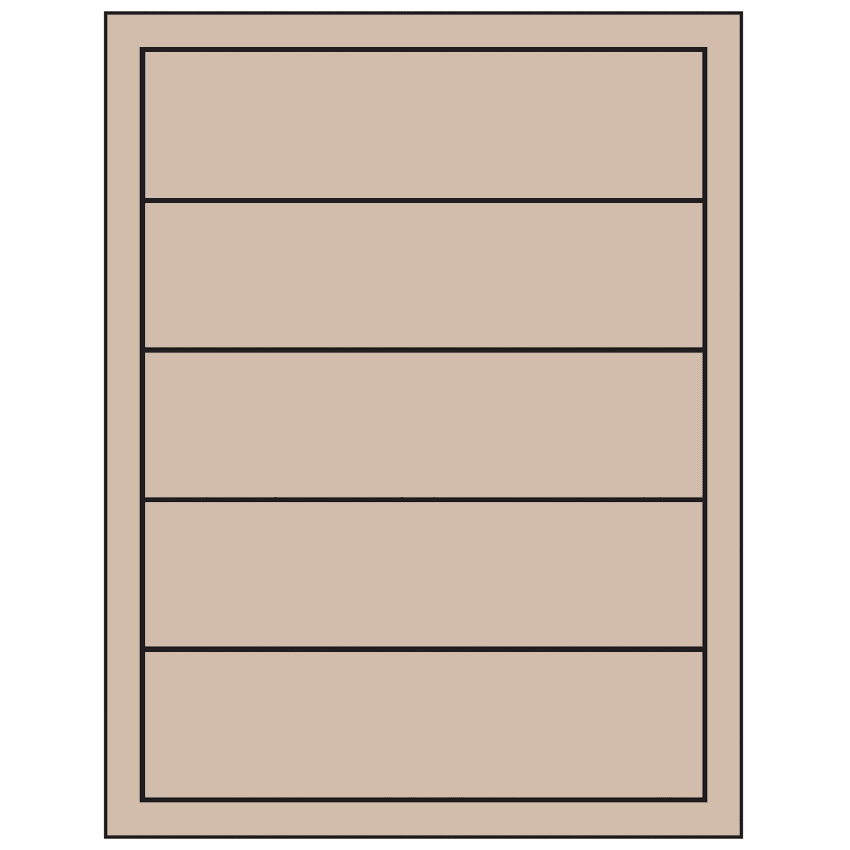 7.5" x 2" Pastel Tan Rectangular Sheet Labels