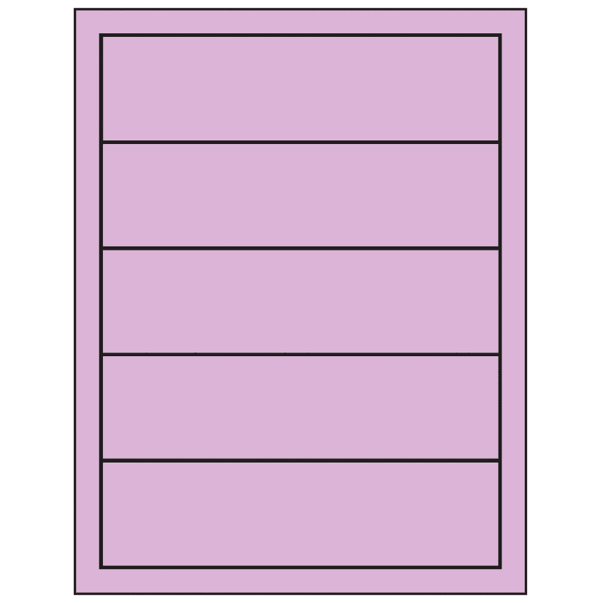 7.5" x 2" Pastel Purple Rectangular Sheet Labels