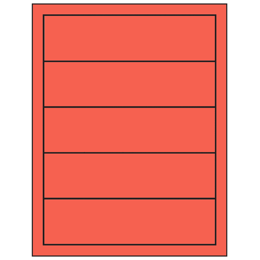 7.5" x 2" Red Rectangular Sheet Labels