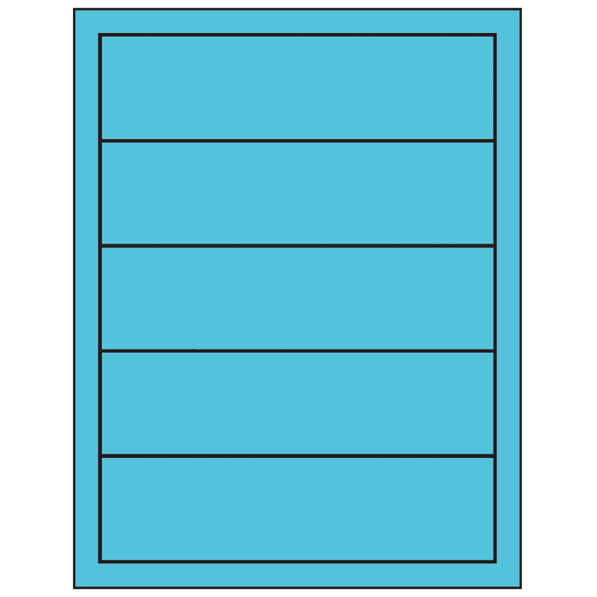7.5" x 2" Turquoise Rectangular Sheet Labels