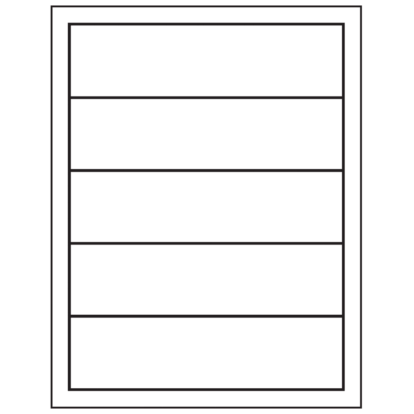 7.5" x 2" White Rectangular Sheet Labels