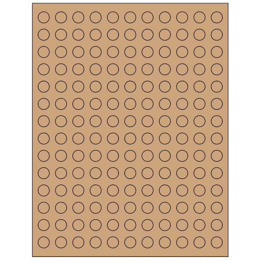 0.5" Brown Kraft Circular Sheet Labels