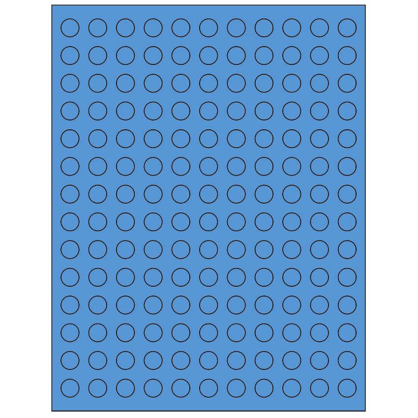0.5" Fluorescent Blue Circular Sheet Labels