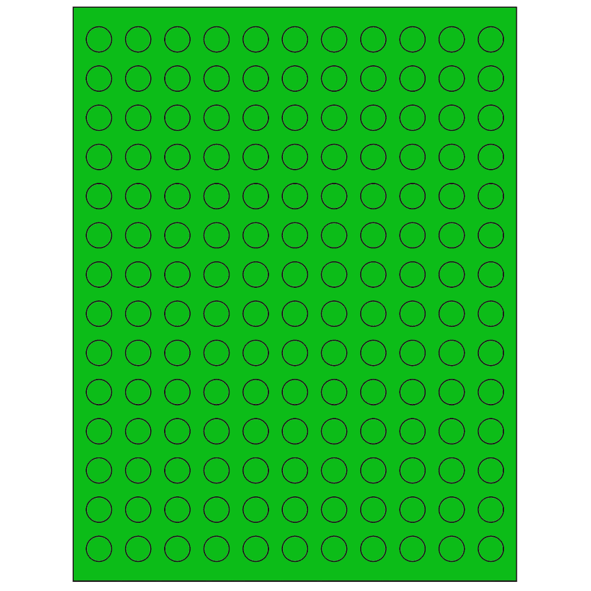 0.5" Fluorescent Green Circular Sheet Labels