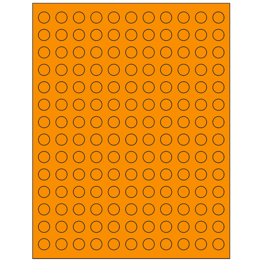 0.5" Fluorescent Orange Circular Sheet Labels