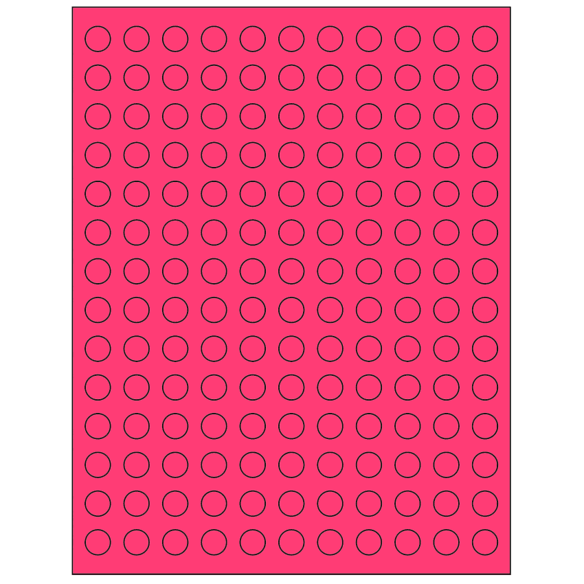 0.5" Fluorescent Pink Circular Sheet Labels