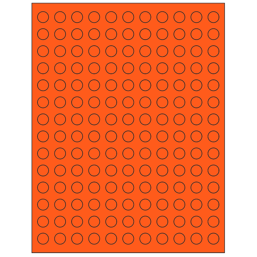 0.5" Fluorescent Red Circular Sheet Labels