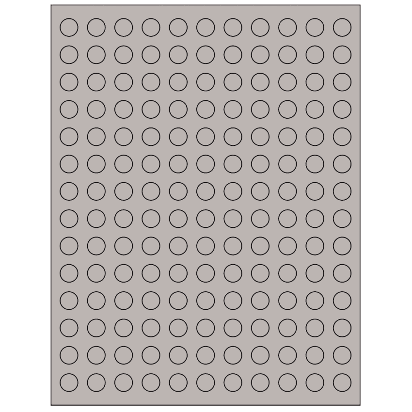 0.5" Gray Circular Sheet Labels