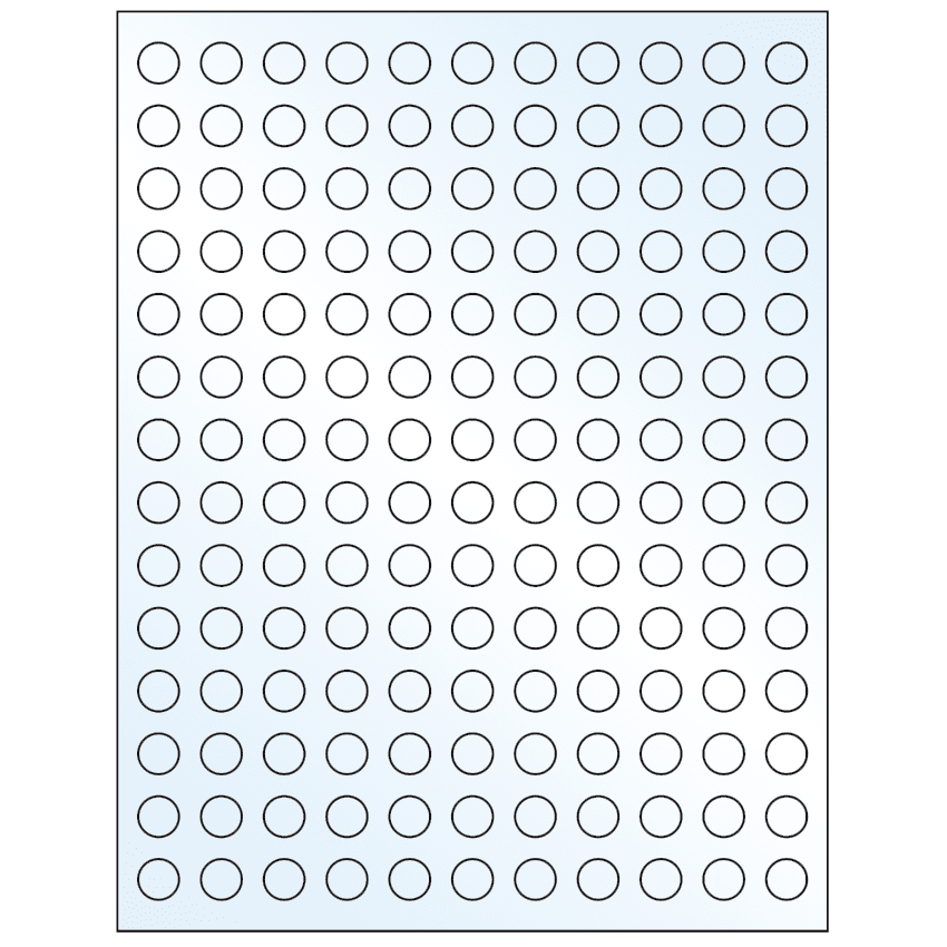 0.5" White Mid Gloss Circular Sheet Labels
