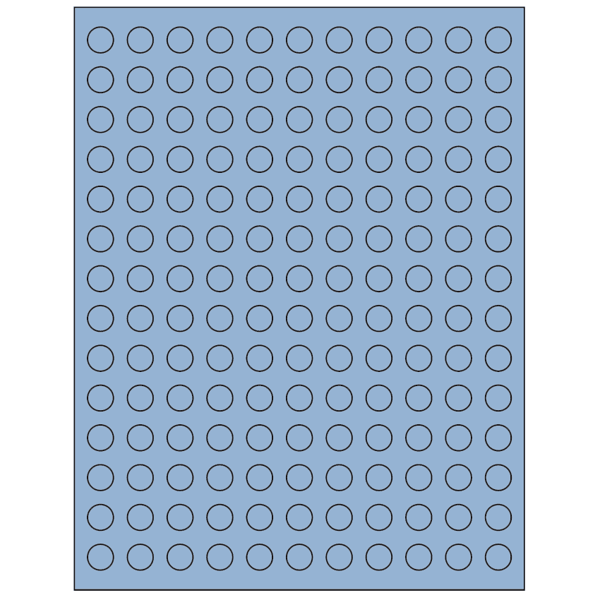 0.5" Pastel Blue Circular Sheet Labels