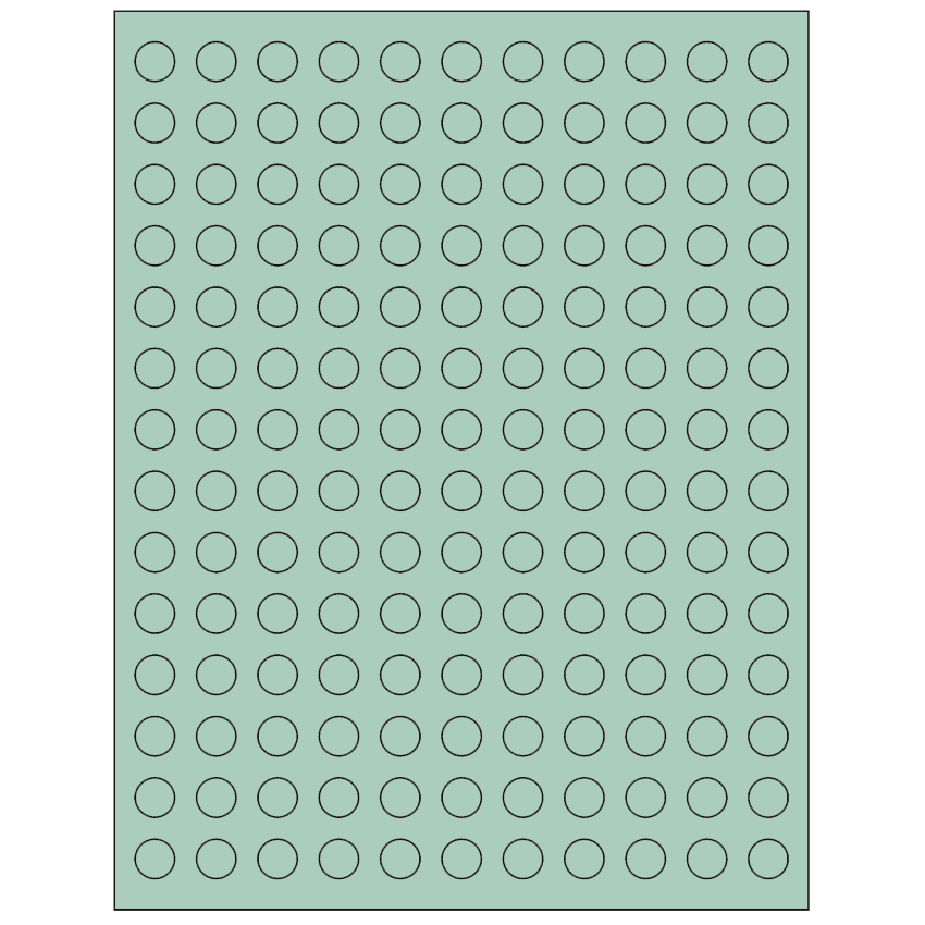 0.5" Pastel Green Circular Sheet Labels