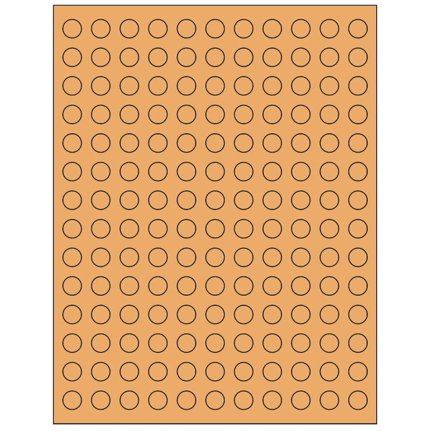 0.5" Pastel Orange Circular Sheet Labels