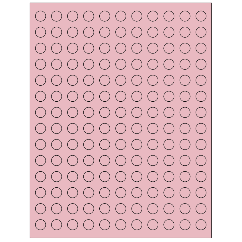 0.5" Pastel Pink Circular Sheet Labels