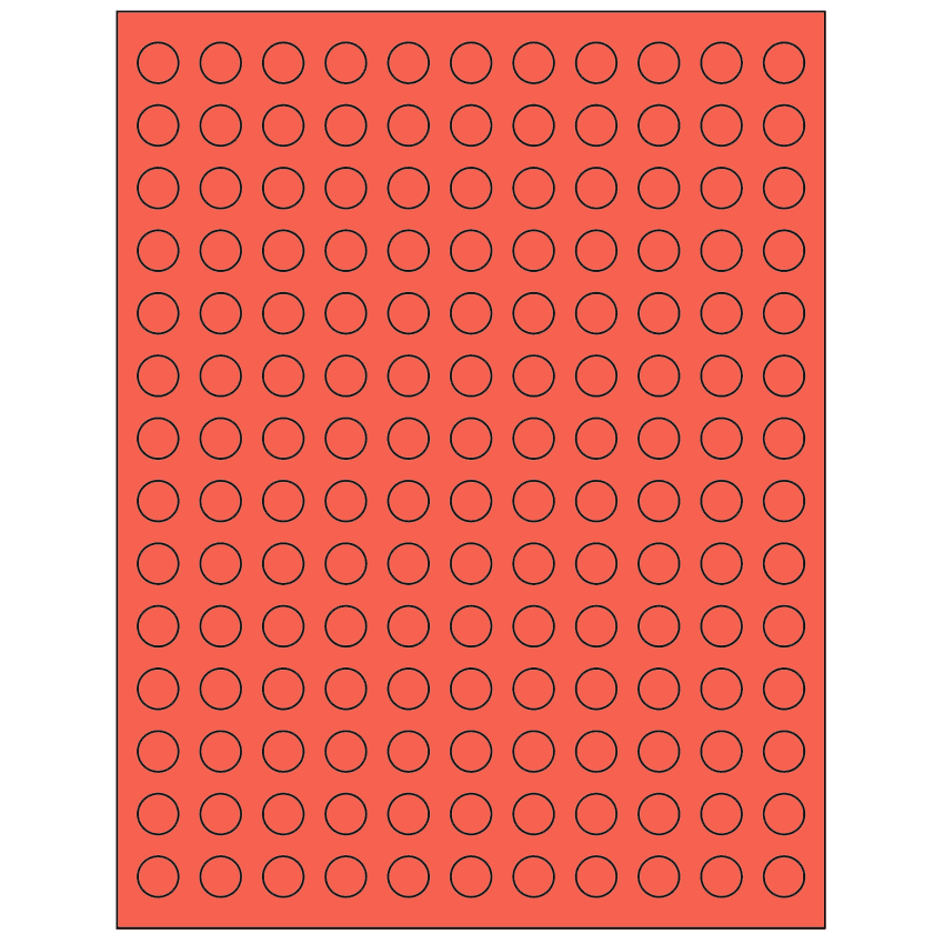0.5" Red Circular Sheet Labels