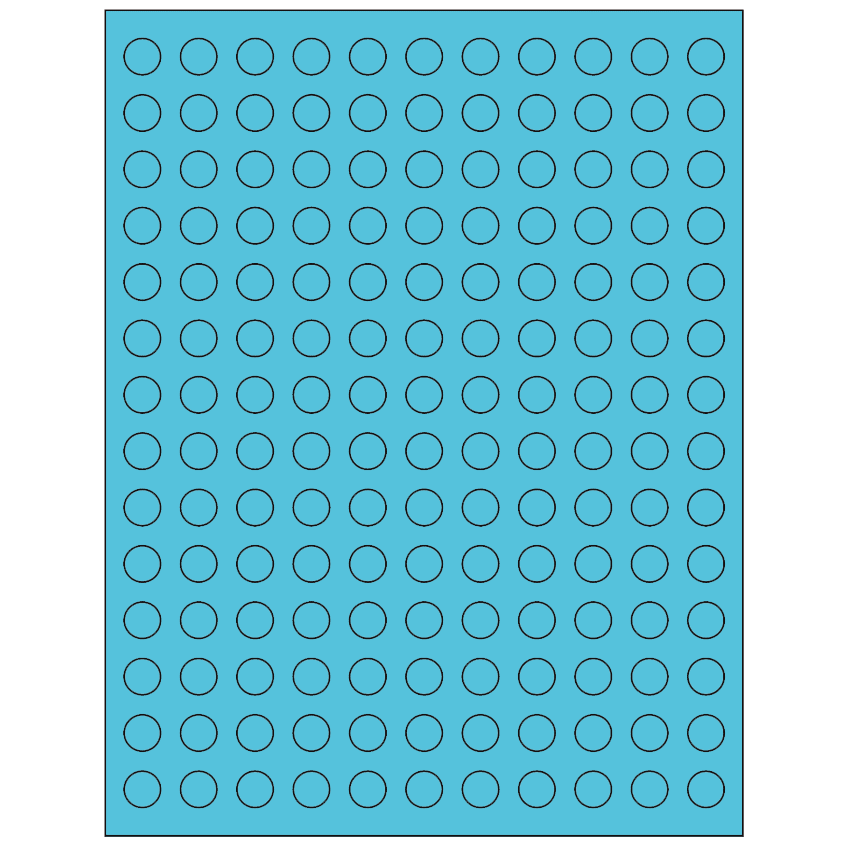 0.5" Turquoise Circular Sheet Labels