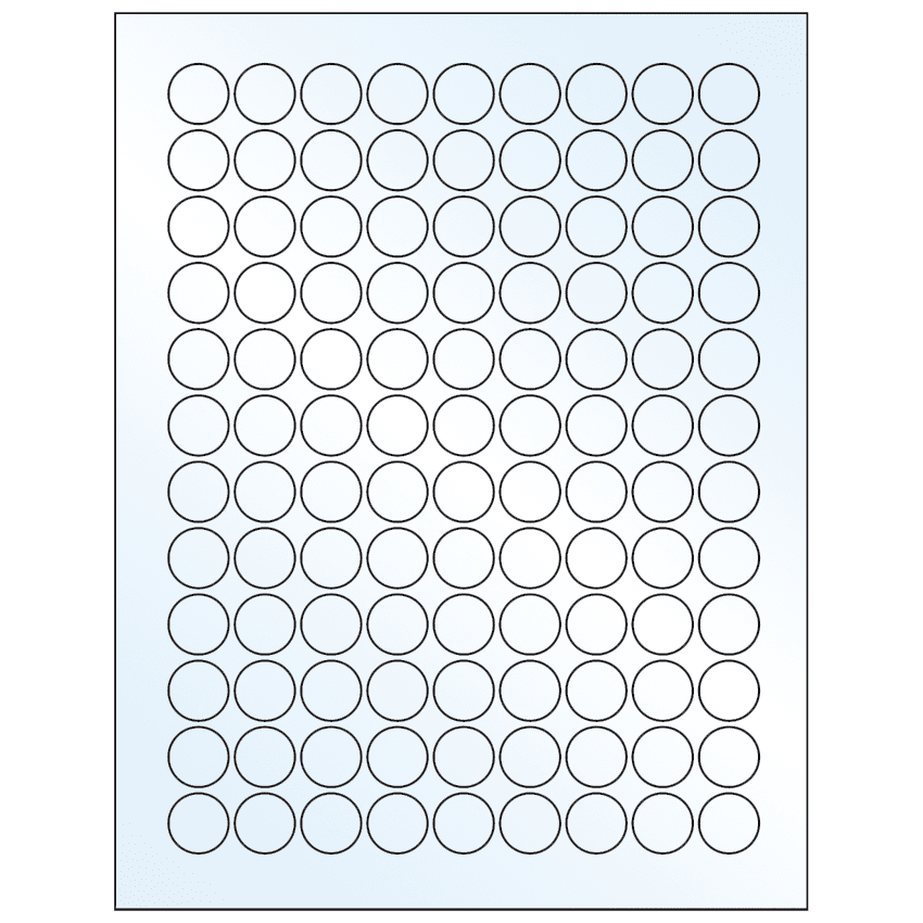 0.75" Crystal Clear Circular Sheet Labels