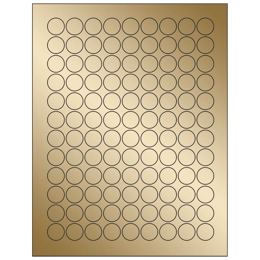 0.75" Gold Foil Circular Sheet Labels