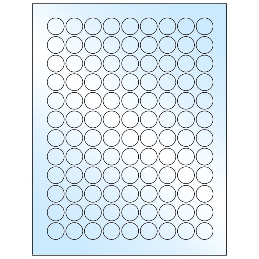 0.75" White Premium High Gloss Circular Sheet Labels