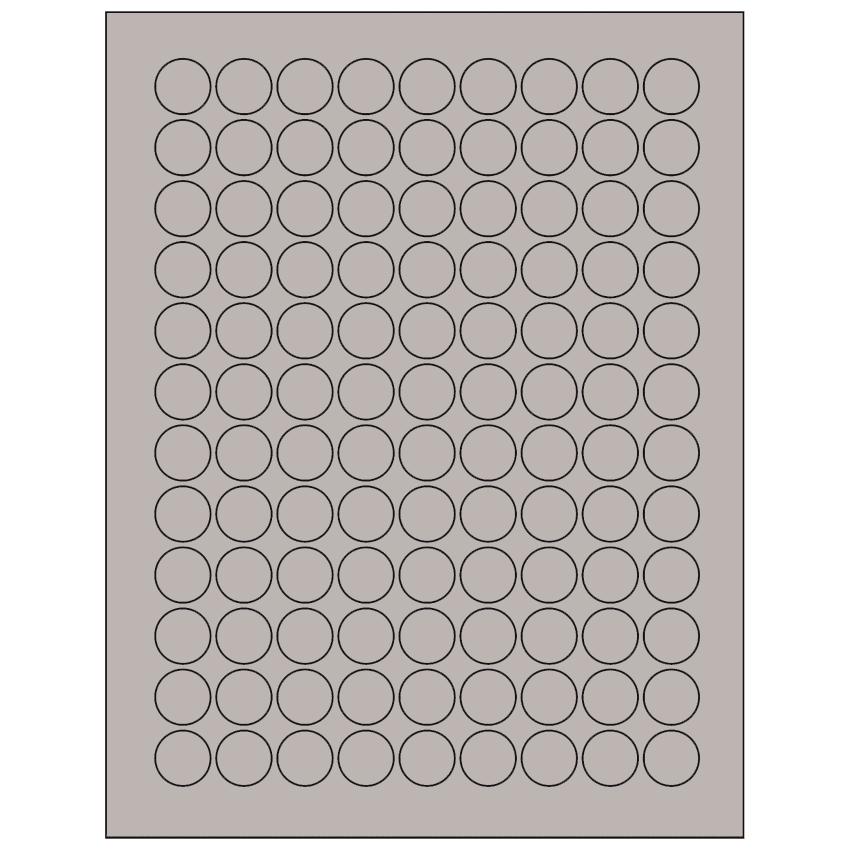 0.75" Gray Circular Sheet Labels