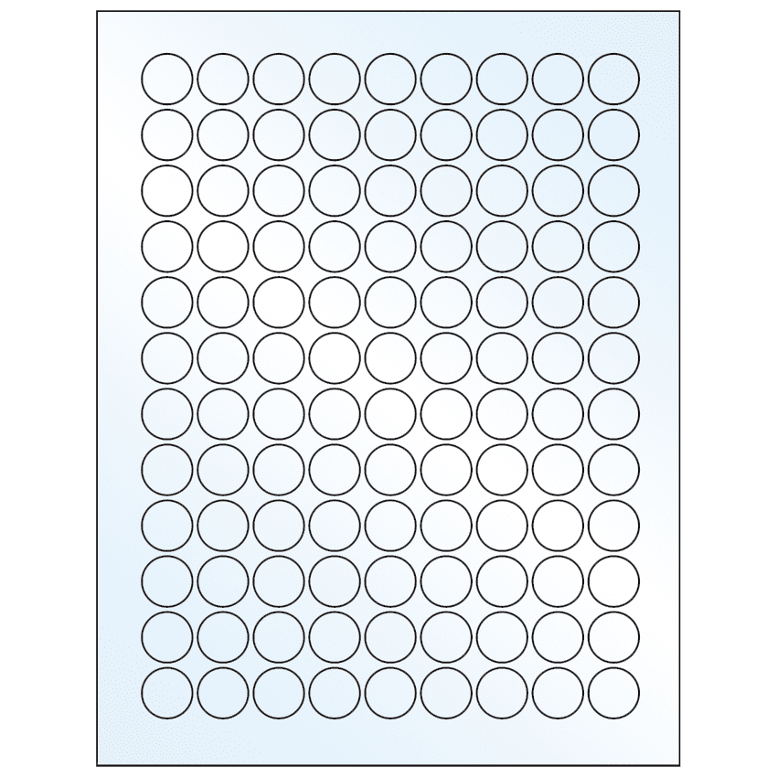0.75" White Mid Gloss Circular Sheet Labels
