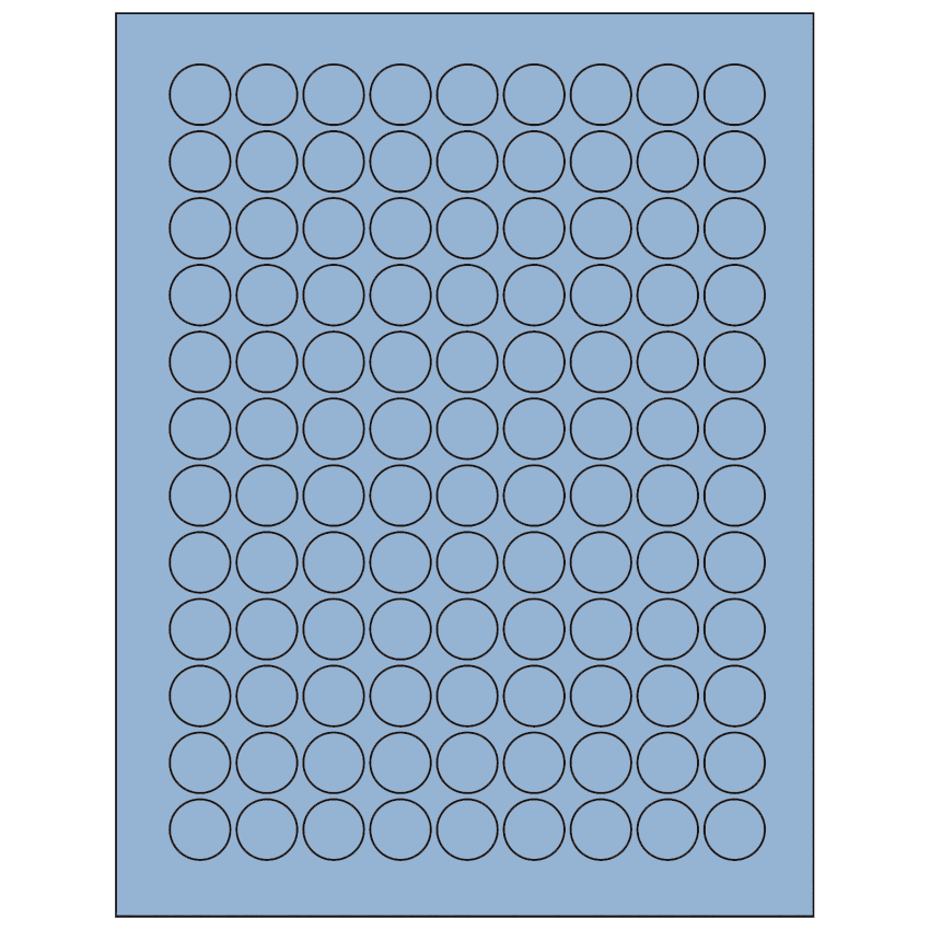 0.75" Pastel Blue Circular Sheet Labels