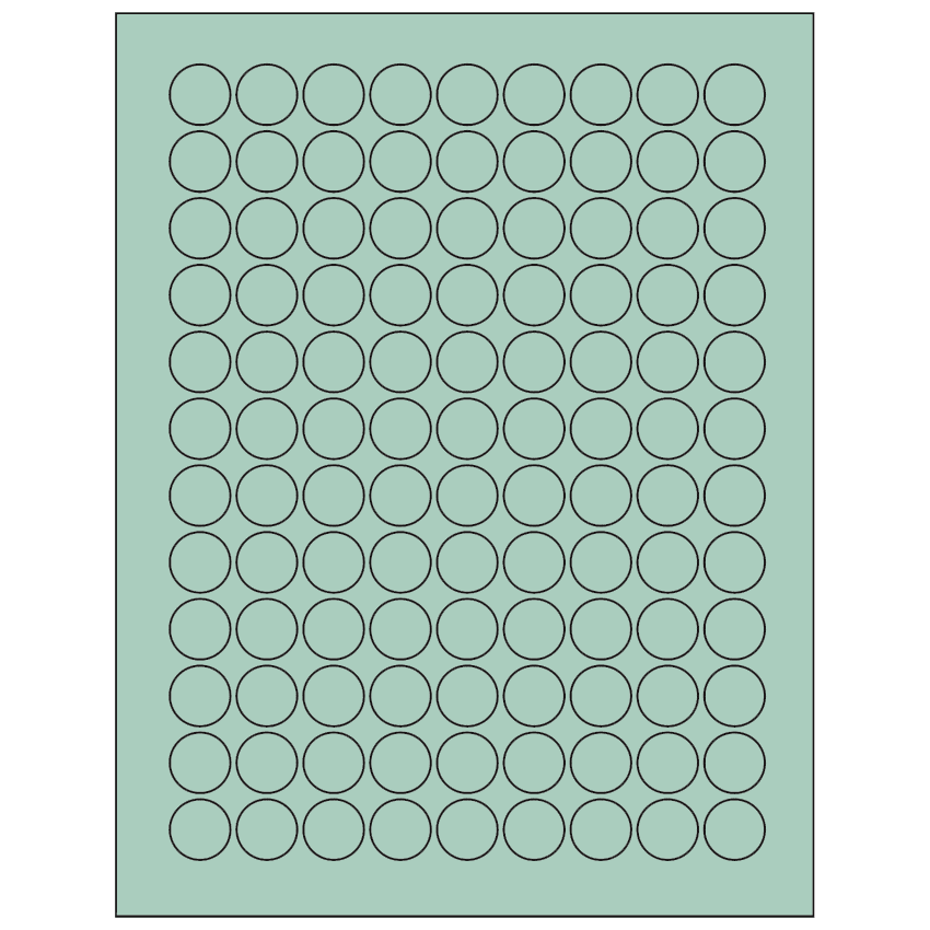 0.75" Pastel Green Circular Sheet Labels