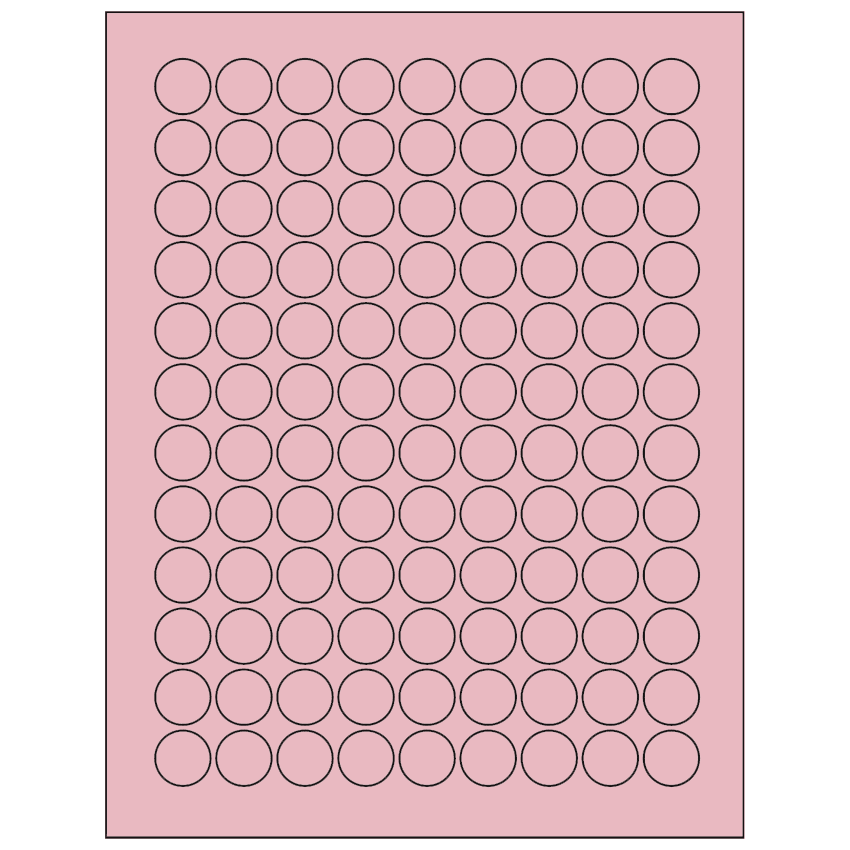 0.75" Pastel Pink Circular Sheet Labels