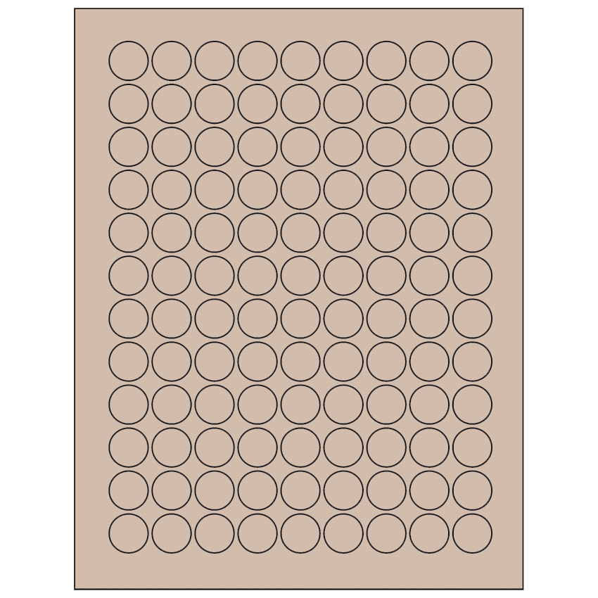 0.75" Pastel Tan Circular Sheet Labels