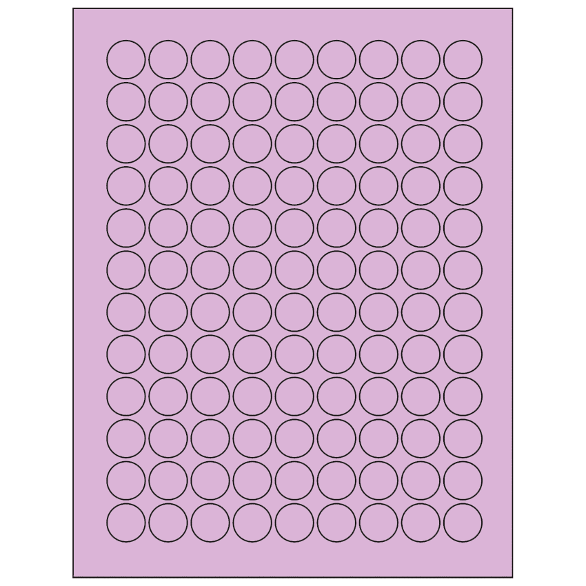0.75" Pastel Purple Circular Sheet Labels