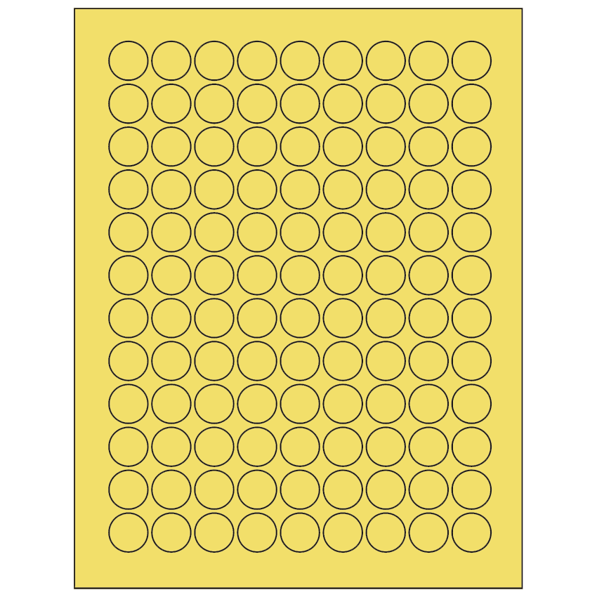 0.75" Pastel Yellow Circular Sheet Labels