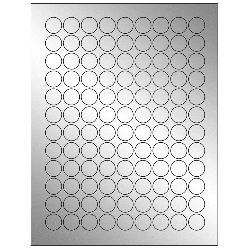 0.75" Silver Foil Circular Sheet Labels