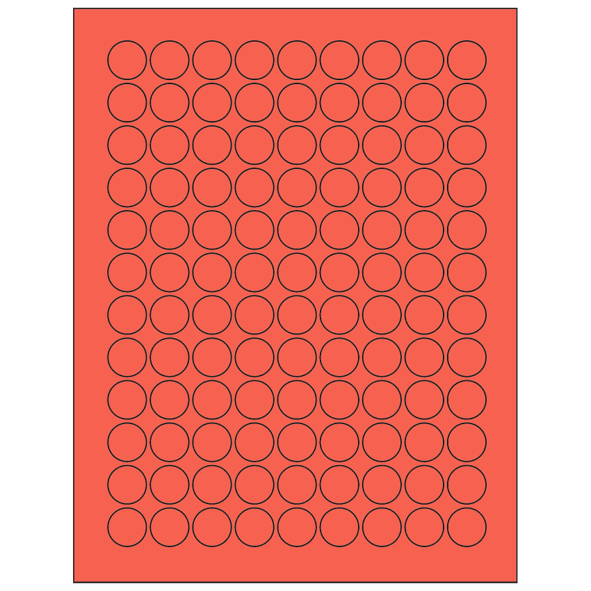 0.75" Red Circular Sheet Labels