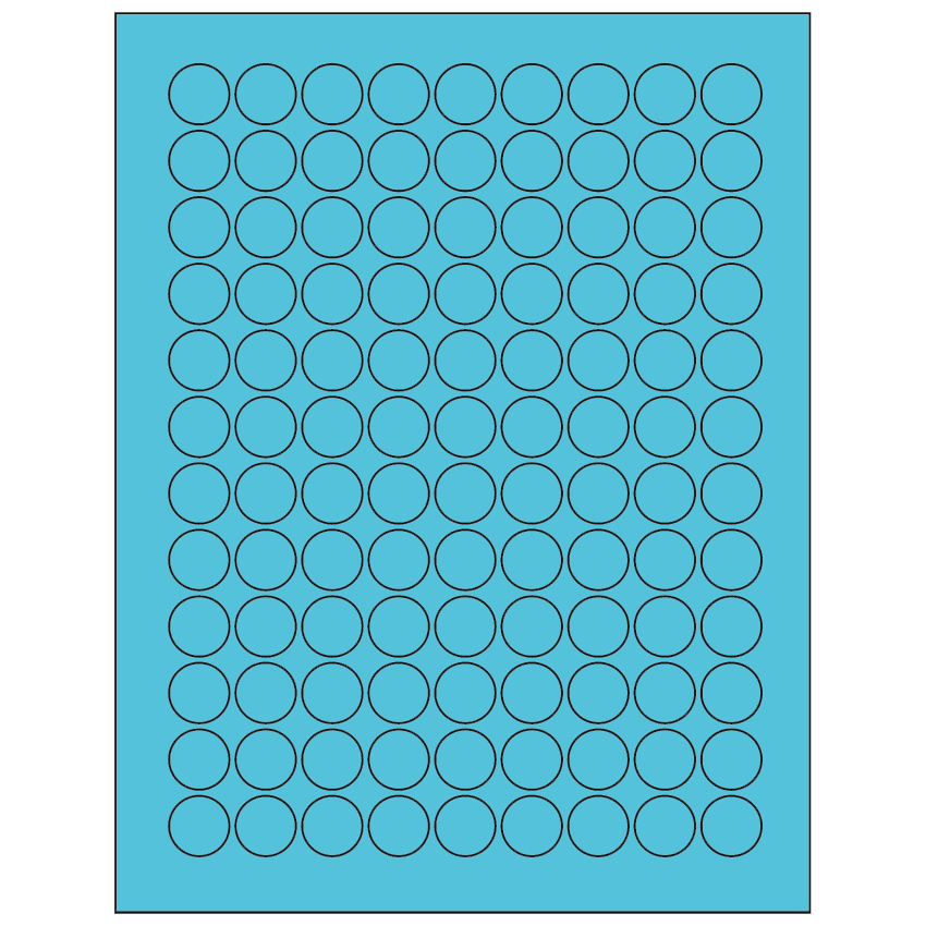 0.75" Turquoise Circular Sheet Labels