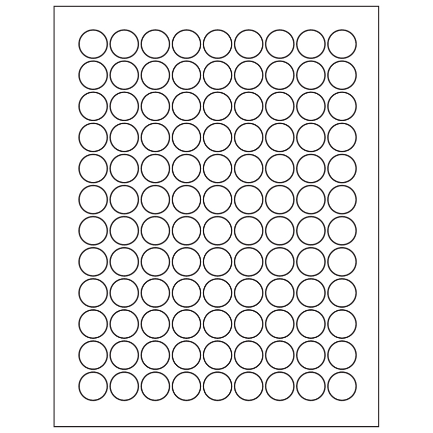 0.75" White Circular Sheet Labels