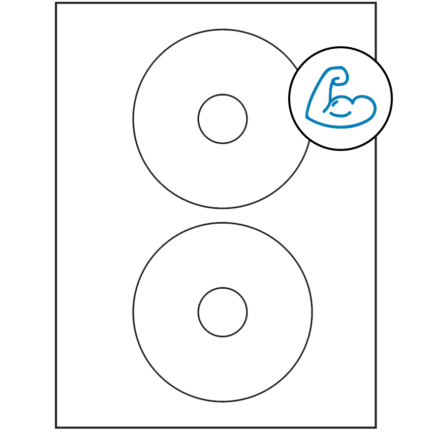 4.5" White Circular Sheet Labels - Ultra Aggressive Adhesive