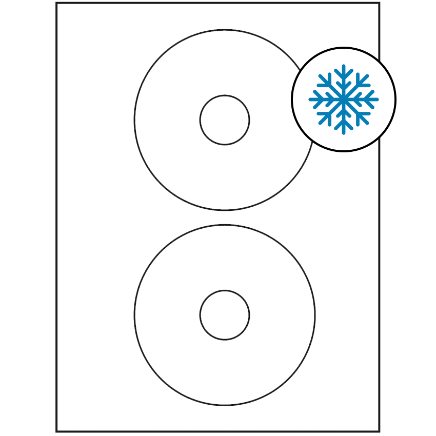 4.5" White Circular Sheet Labels - Freezer Grade Adhesive