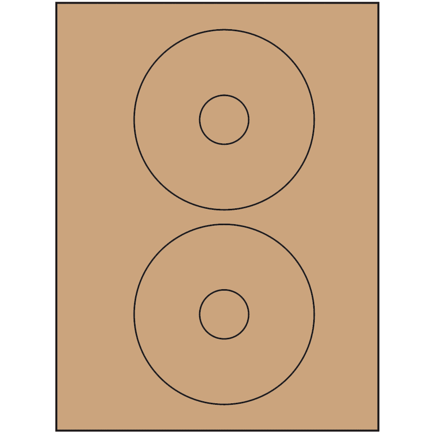 4.5" Brown Kraft Circular Sheet Labels