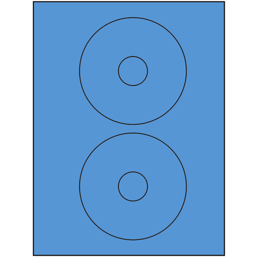 4.5" Fluorescent Blue Circular Sheet Labels