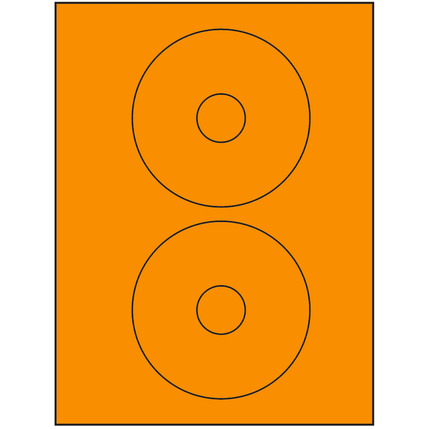 4.5" Fluorescent Orange Circular Sheet Labels