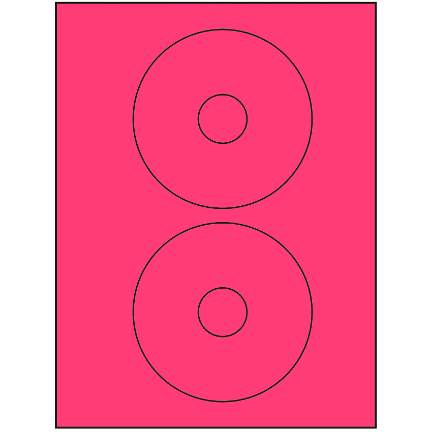 4.5" Fluorescent Pink Circular Sheet Labels
