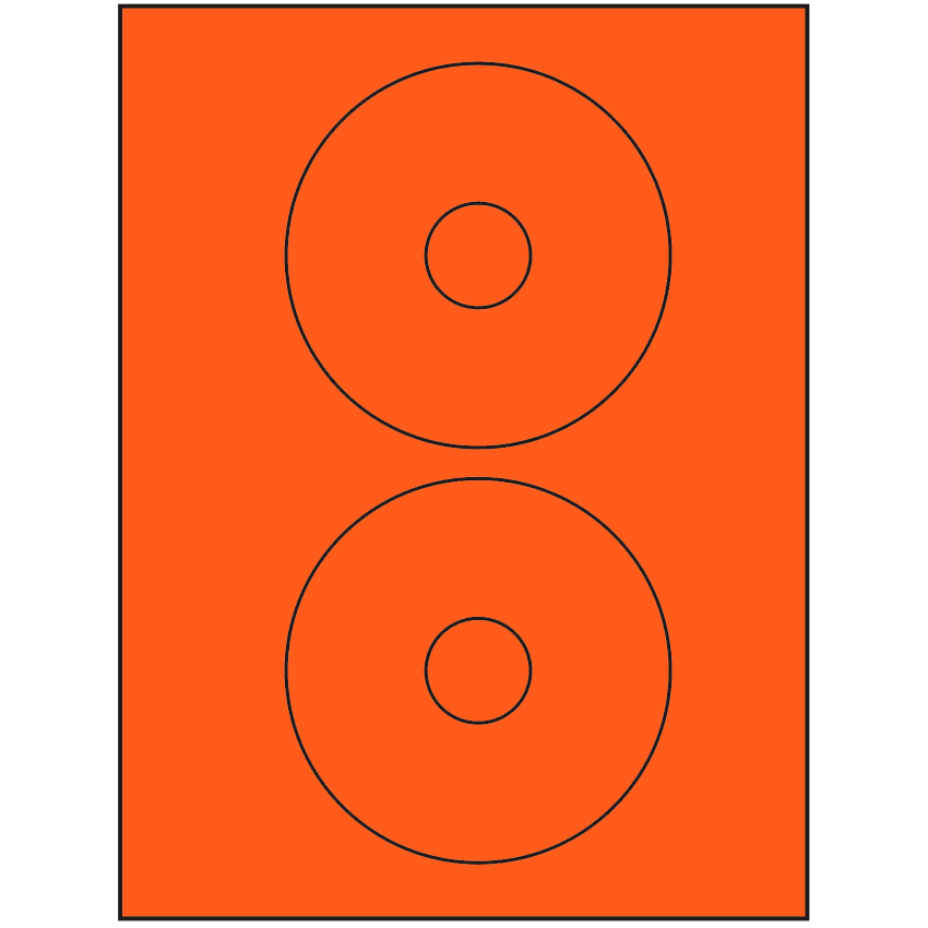 4.5" Fluorescent Red Circular Sheet Labels