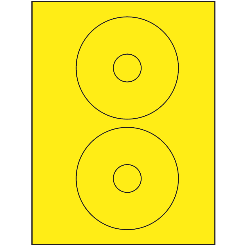 4.5" Fluorescent Yellow Circular Sheet Labels