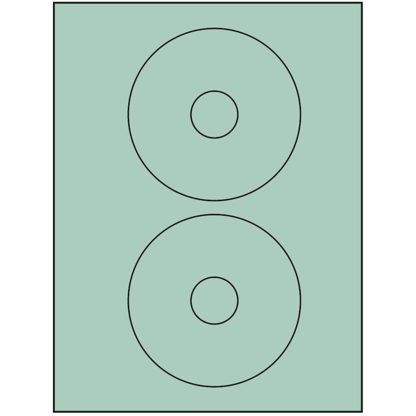 4.5" Pastel Green Circular Sheet Labels
