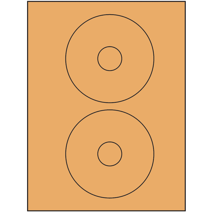 4.5" Pastel Orange Circular Sheet Labels