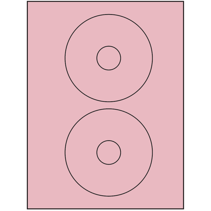4.5" Pastel Pink Circular Sheet Labels