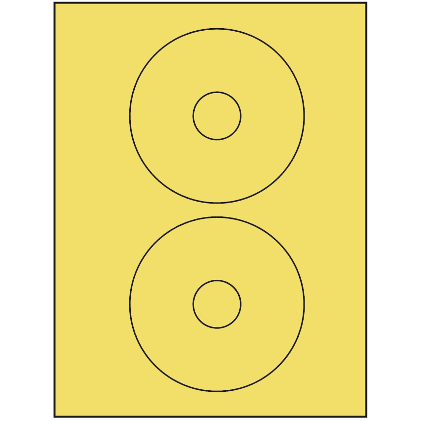 4.5" Pastel Yellow Circular Sheet Labels